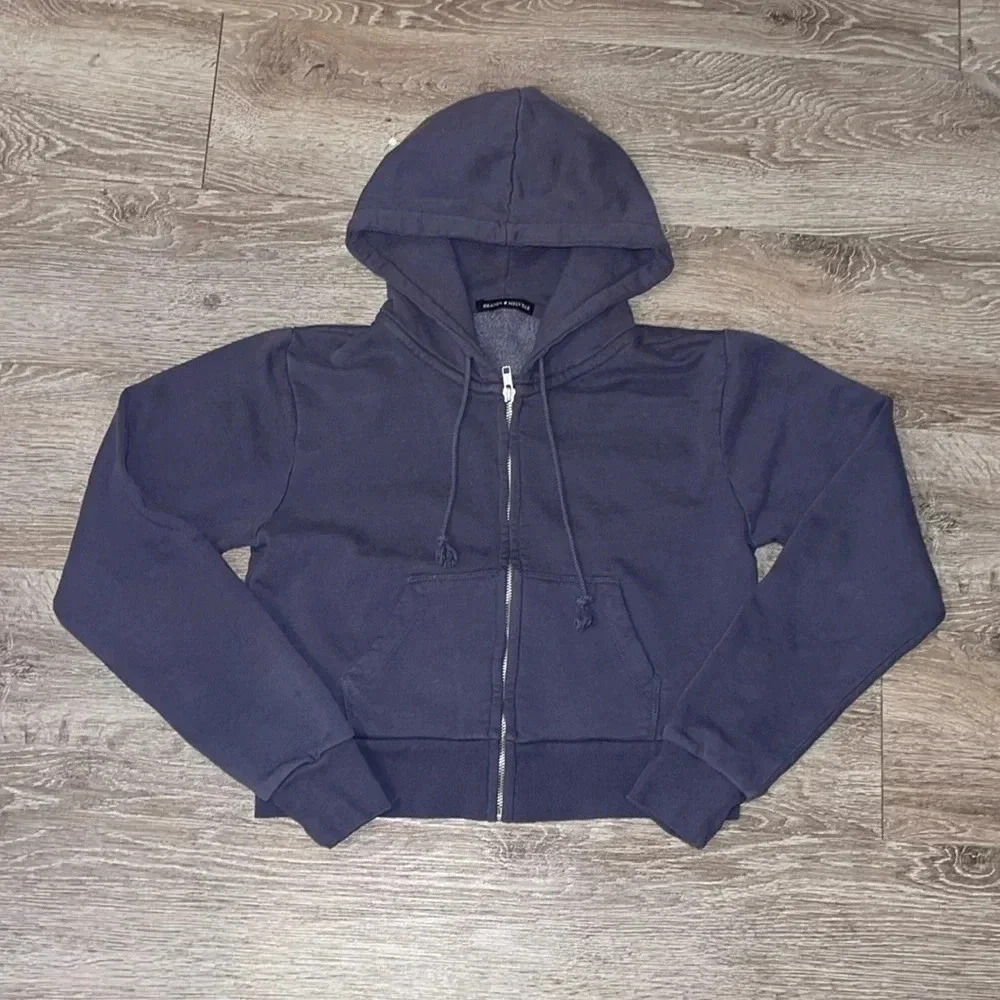 Brandy Melville crop blue sweatshirt hoodie